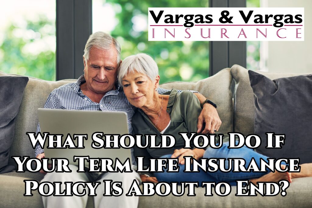 older couple discussing what to do about their term life insurance policy