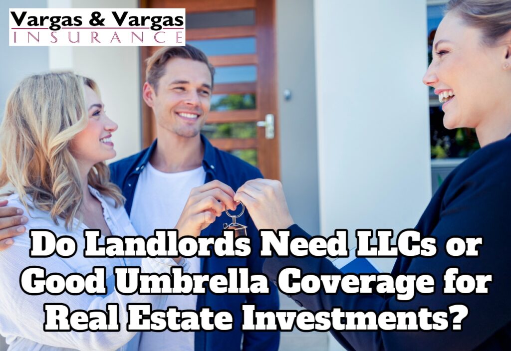 landlord handing keys to new tenants after protecting their business with umbrella coverage