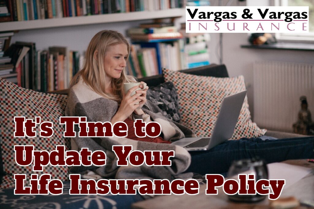 woman at home updating her life insurance policy during the fall