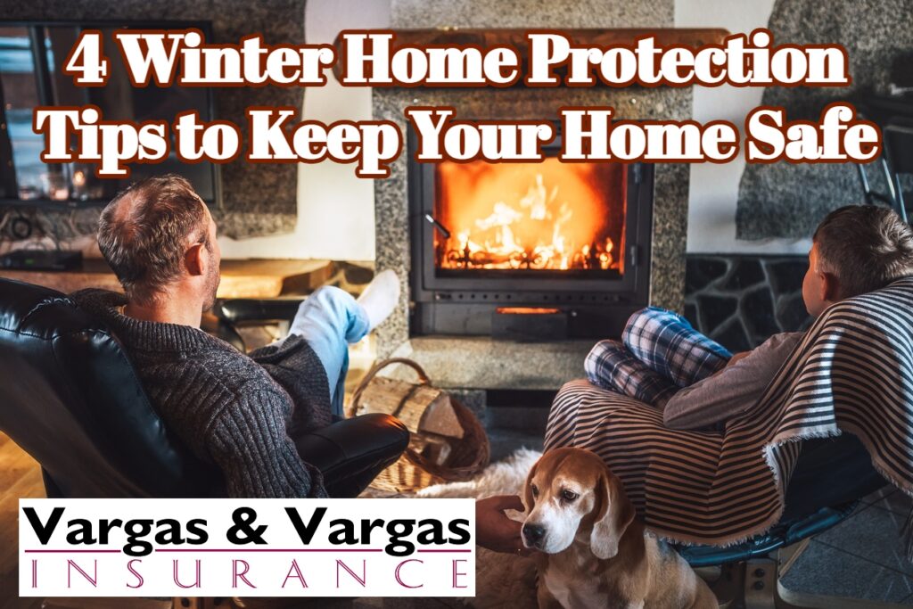 father and son sitting in front of a fire during winter after following this winter home protection tips