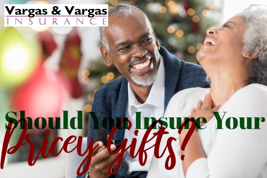 Couple exchanging pricey gifts that require additional insurance